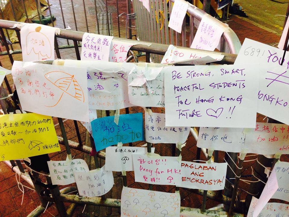Messages from and to protesters. Photo Credit: Chi Yi Chow