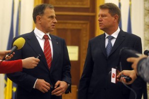 Klaus Iohannis with the PSD President in 2009. Photo Credit: Anti.Usl, Flickr CC